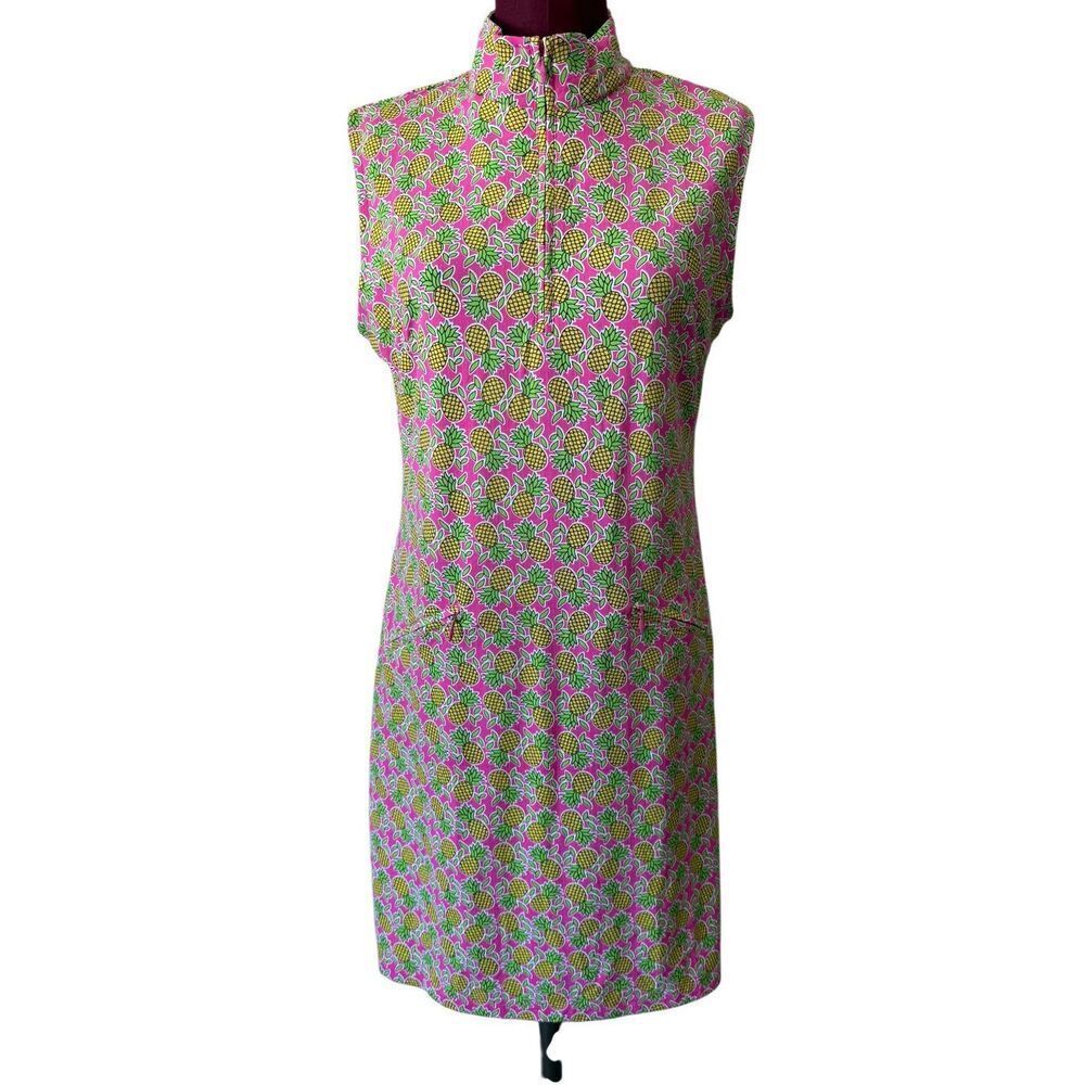 IBKULโDress Sleeveless Mock Neck Pineapple Pink NEW Golf Tennis Mediumโ